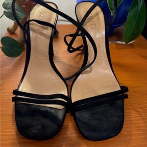SCHUTZ Black Strappy Heels